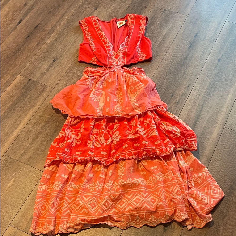 FARM Rio Coral Cutout Embroidered Midi Dress - Picture 3 of 7